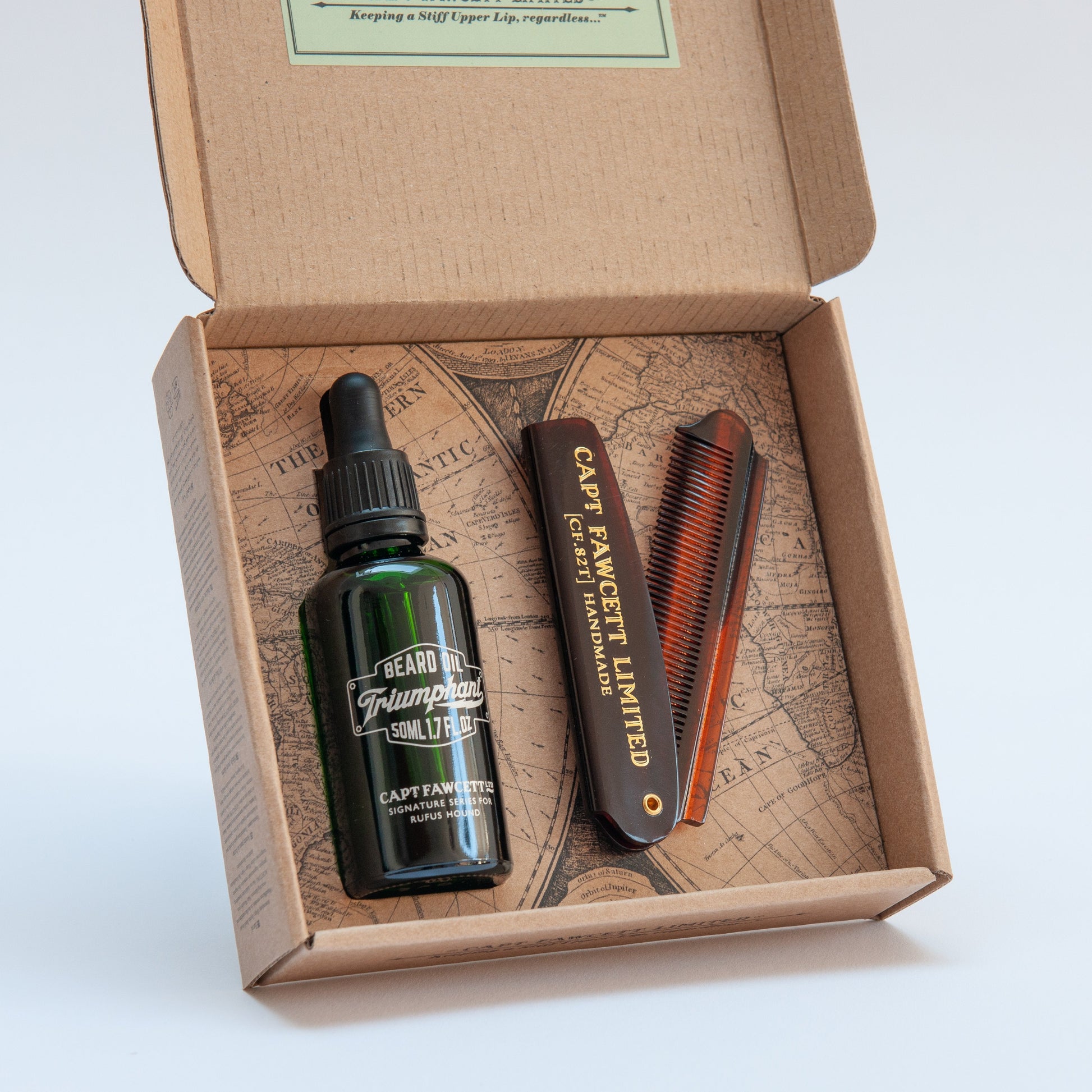 Captain Fawcett's Beard Oil & Beard Comb Gift Set(Triumphant) - Eco-friendly - Sama Homes
