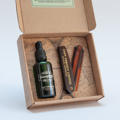 Captain Fawcett's Beard Oil & Beard Comb Gift Set(Triumphant) by Captain Fawcett's - Gift Sets & Kits
