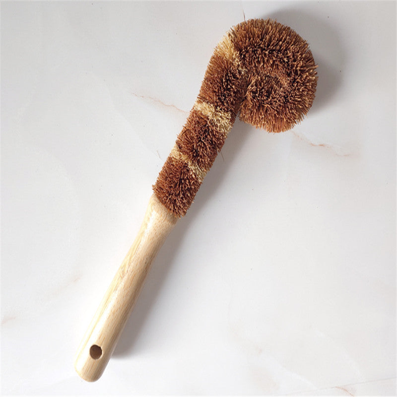 Natural Sisal Cleaning Brush with Beech Wood Handle – Eco-Friendly Kitchen Brush for Pots & Tableware - Eco-friendly - Sama Homes
