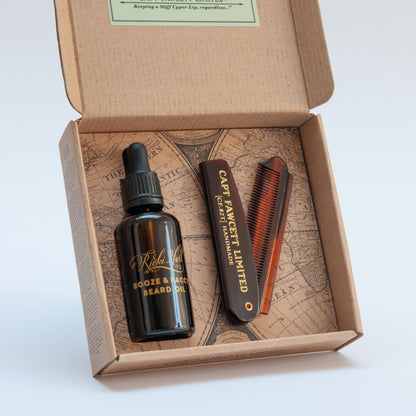 Captain Fawcett's Beard Oil & Beard Comb Gift Set(Booze & Baccy) by Captain Fawcett's - Gift Sets & Kits