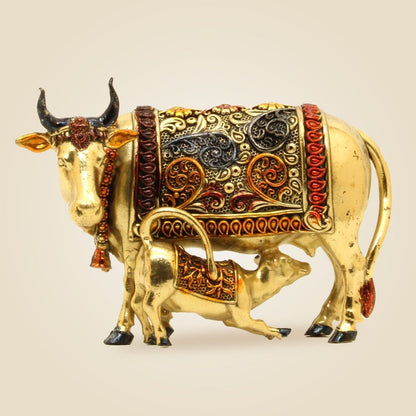 Traditional Indian Brass Gift Item Kamdhenu Idol