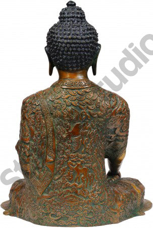 Vintage Old Thai Buddhist Deity Lord Buddha Gifting Statue 13" - Image 3