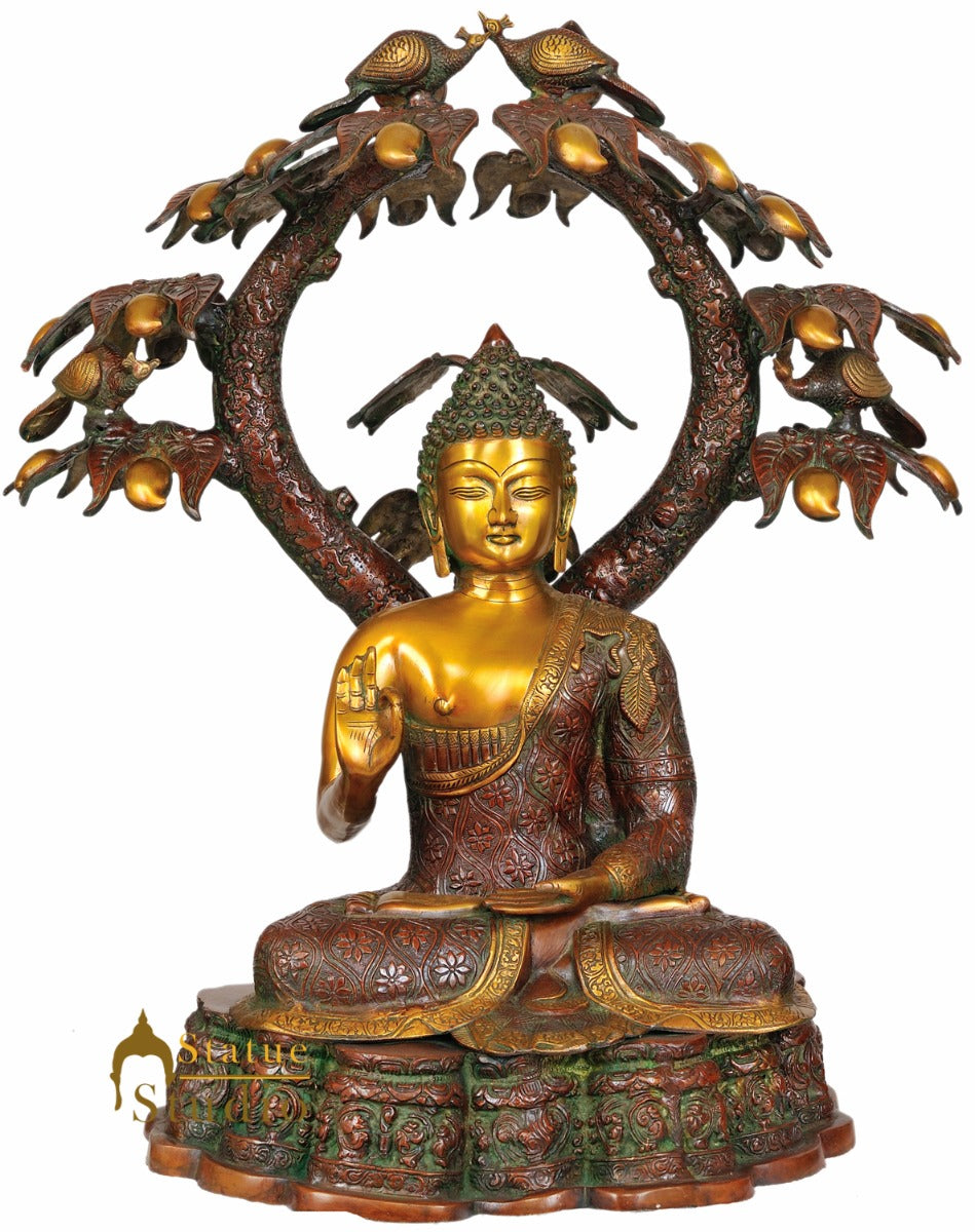 Large Size Boddhisatva Deity Buddha Under Bodhi Tree Décor Statue 28"
