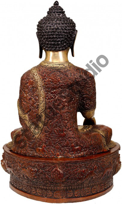 Robes Decorated Symbols And Carvings Large Size Sitting Buddha 22" by vendor-unknown - Buddha (View 3)