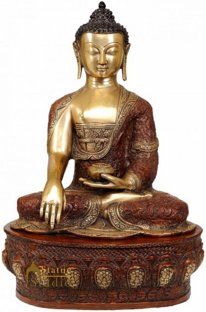 Robes Decorated Symbols And Carvings Large Size Sitting Buddha 22" by vendor-unknown - Buddha (View 2)
