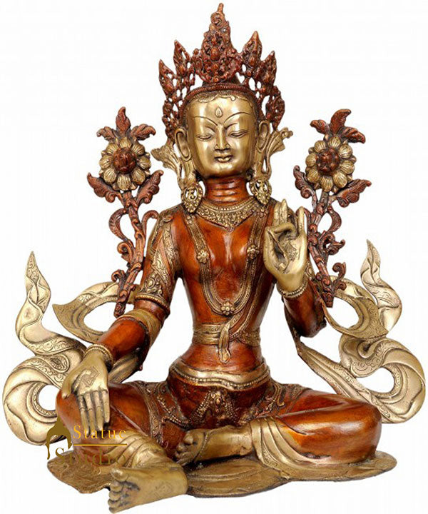 Living Room Décor Fengshui Vastu Goddess Green Tara Large Statue for Sale 18" - Image 2