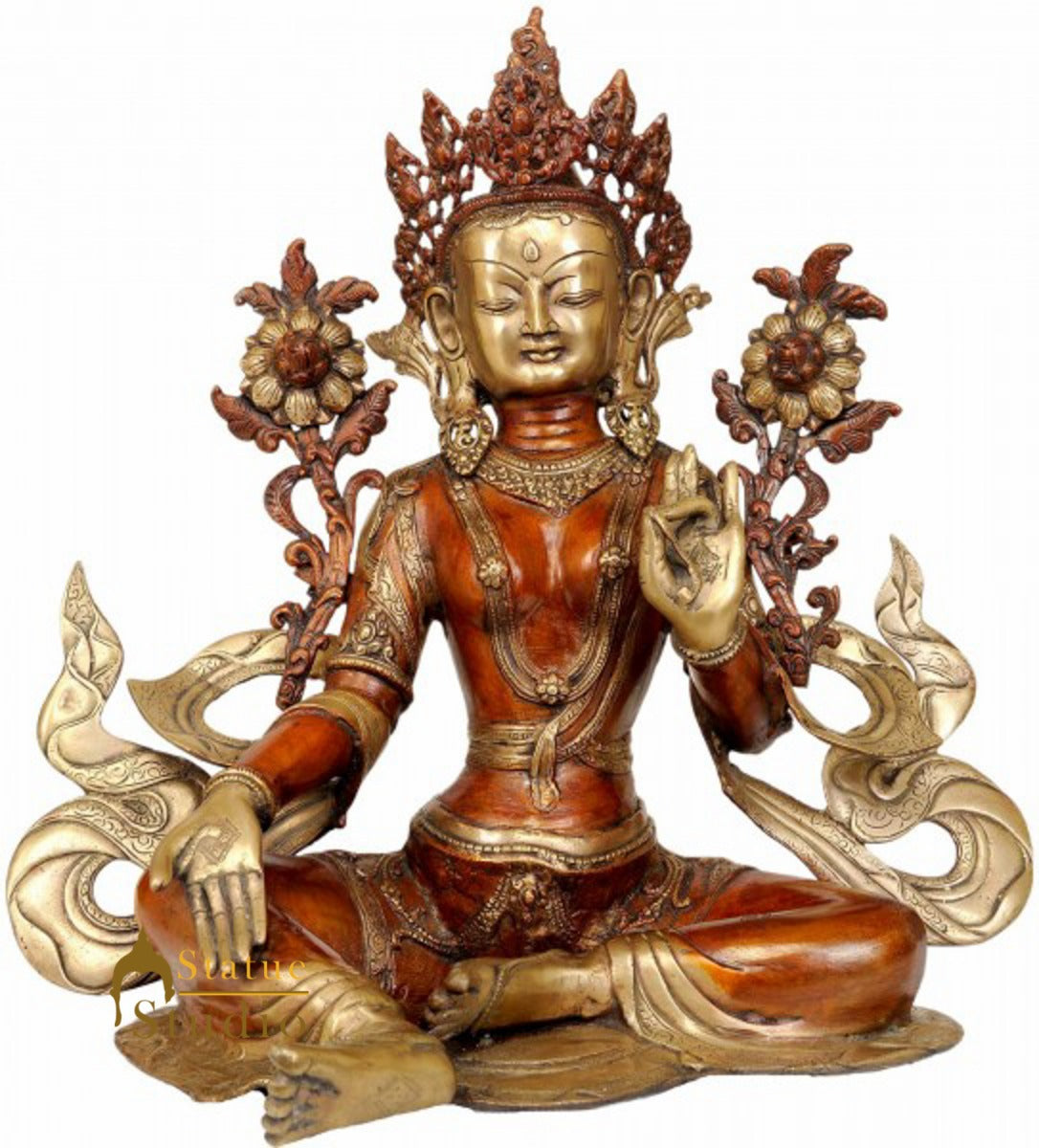 Living Room Décor Fengshui Vastu Goddess Green Tara Large Statue for Sale 18"
