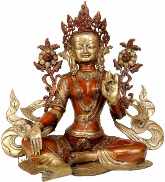 Living Room Décor Fengshui Vastu Goddess Green Tara Large Statue for Sale 18"