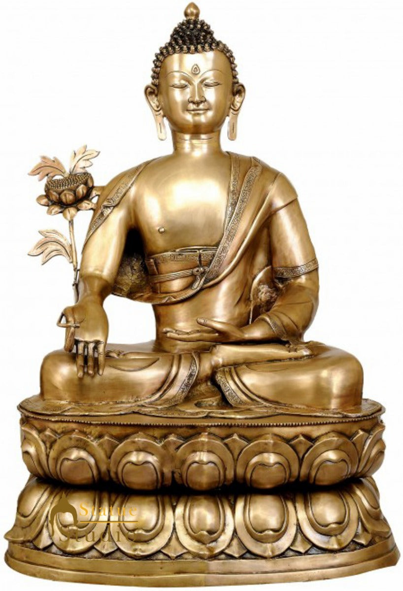 Large Size Antique Home Garden Décor Medicine Buddha Big Statue 39" - Image 2