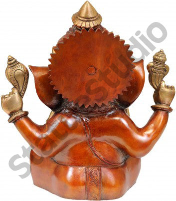Brass Hindu God Diety Ganpati Murti Religious Décor 12" by vendor-unknown - Hindu Gods (View 3)