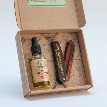 Captain Fawcett's Beard Oil & Beard Comb Gift Set(Whiskey) by Captain Fawcett's - Gift Sets & Kits