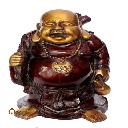brass Happy Smiling Laughing Buddha Statue Decor 20 Inch by vendor-unknown - Buddha