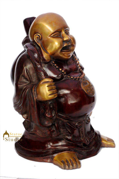 brass Happy Smiling Laughing Buddha Statue Decor 20 Inch by vendor-unknown - Buddha (View 3)