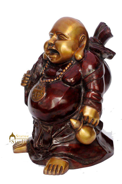 brass Happy Smiling Laughing Buddha Statue Decor 20 Inch by vendor-unknown - Buddha (View 4)