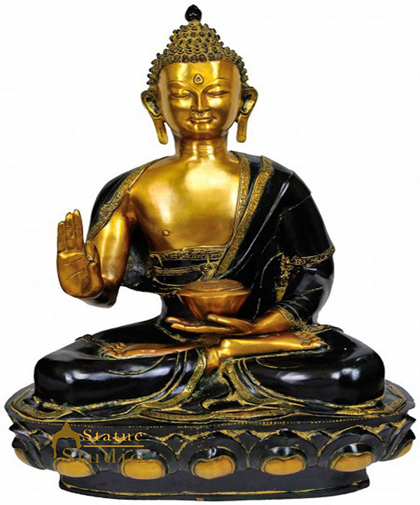Antique Large Size Buddhist Deity Blessing Lord Buddha Masterpiece 3 Feet - Eco-friendly - Sama Homes