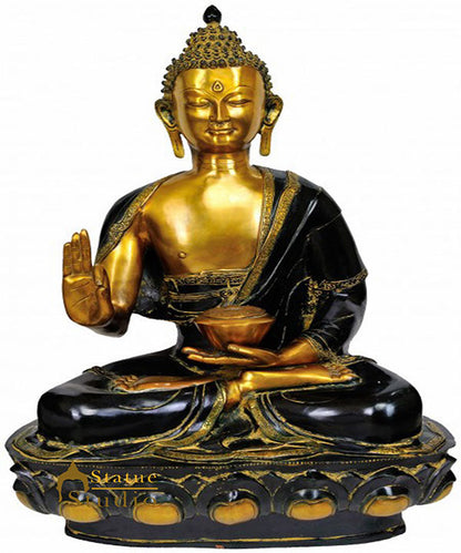 Antique Large Size Buddhist Deity Blessing Lord Buddha Masterpiece 3 Feet by vendor-unknown - Buddha