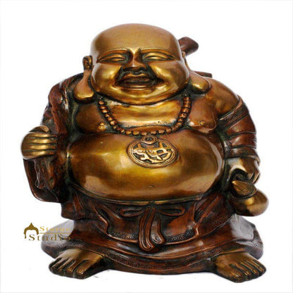 Brass Vintage Happy Smiling Laughing Buddha Good Luck Charm 20 Inch by vendor-unknown - Buddha