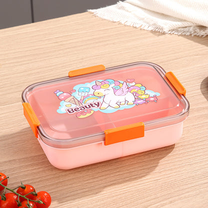 304 Stainless Steel Lunch Box Students Divided Into Lunch Box Three Grids – Image 7