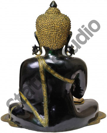 Rare Antique Black Finish Lord Buddha Sitting Décor Masterpiece 18" by vendor-unknown - Buddha (View 3)