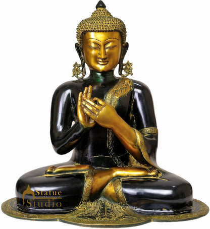 Rare Antique Black Finish Lord Buddha Sitting Décor Masterpiece 18" by vendor-unknown - Buddha (View 2)