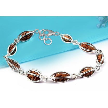 1 Face Shiv Rudraksha Bracelet in Silver by SAMAHealing - Rudraksha Bracelets
