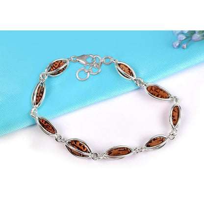 1 Face Shiv Rudraksha Bracelet in Silver by SAMAHealing - Rudraksha Bracelets (View 2)