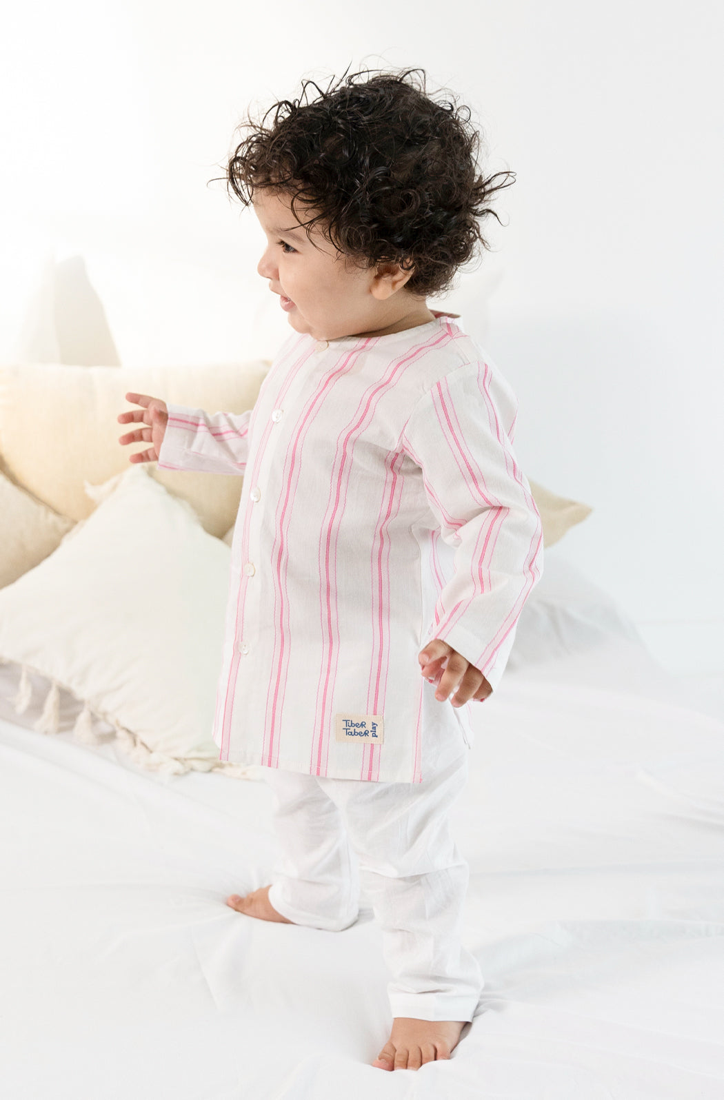 Pink Stripes Baby Kurta Set