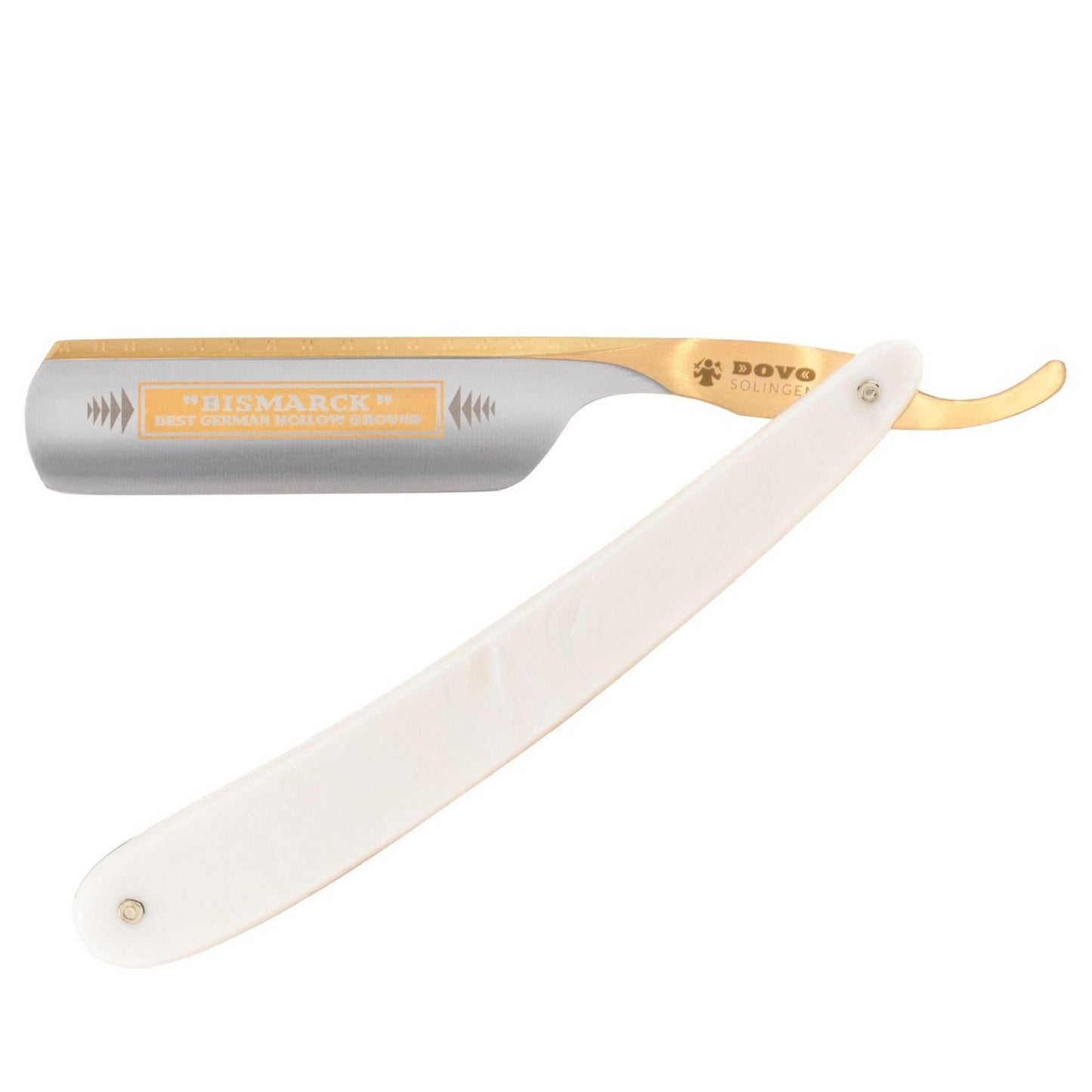 Dovo Straight Razor, "Bismarck" 6/8", Carbon Steel, Full Hollow Grind, Acrylic Pearl Handle