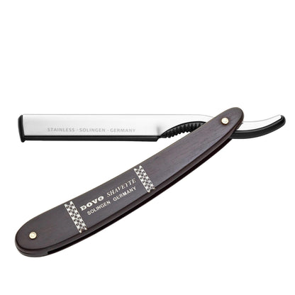 Dovo Shavette, Stainless Steel with Ebony Wood Handle & Lazer Silver Inlay by Dovo - Straight Razor