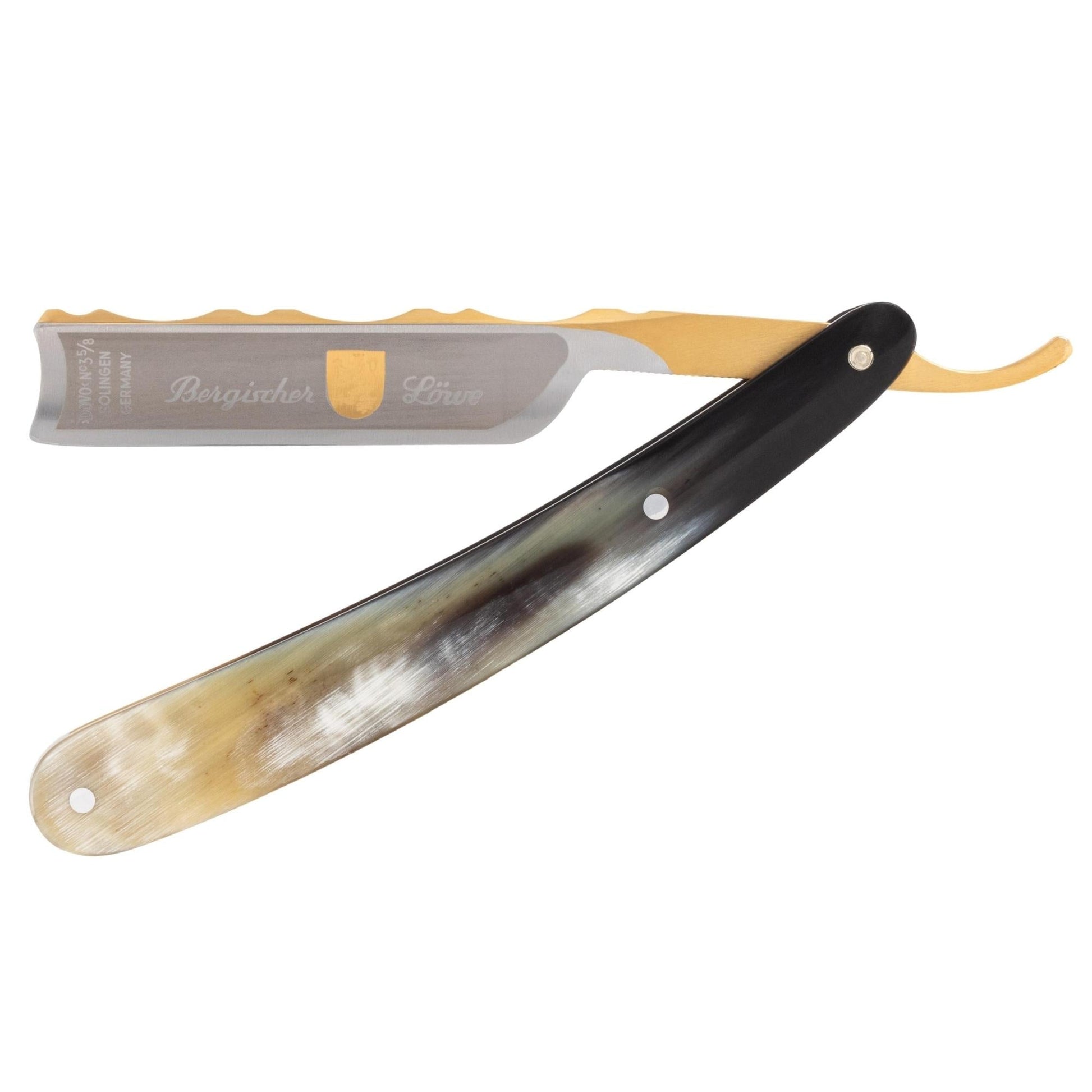 Dovo Straight Razor, "Bergischer Lowe" 5/8", Carbon Steel, Full Hollow Grind, Horn Handle - Eco-friendly - Sama Homes
