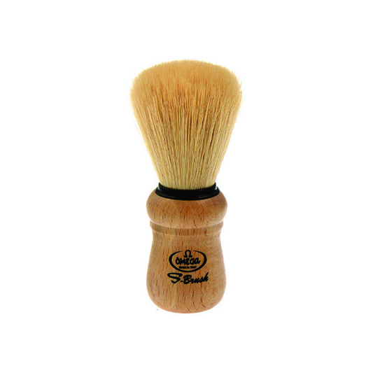 OMG-S10005 Omega Synthetic Fiber Shaving Brush, Beech Wood Handle