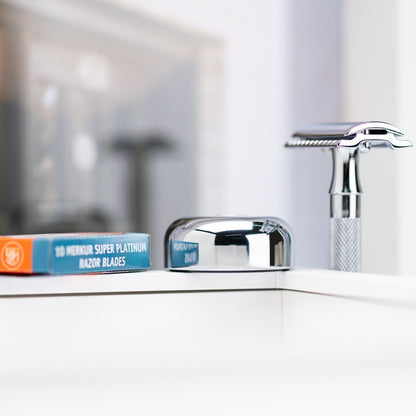 Merkur Razor Set 2-pieces ( Razor 23 001, and Stand 4005 001), Bright Chrome, MK-2381001 by Merkur - Double Edge Safety Razors (View 2)