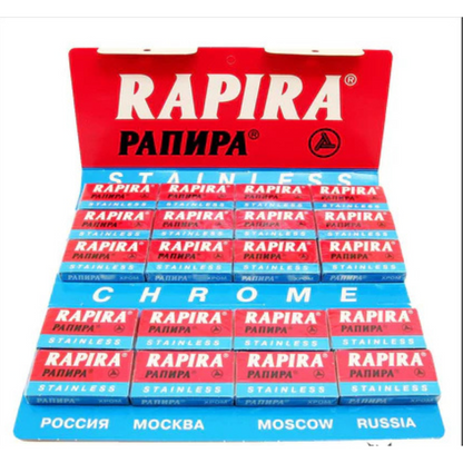 BLD-2732 Rapira Double Edge Safety Razor Blades Chrome (5 Blade pack) pack of 20 by Rapira - Razor Blades