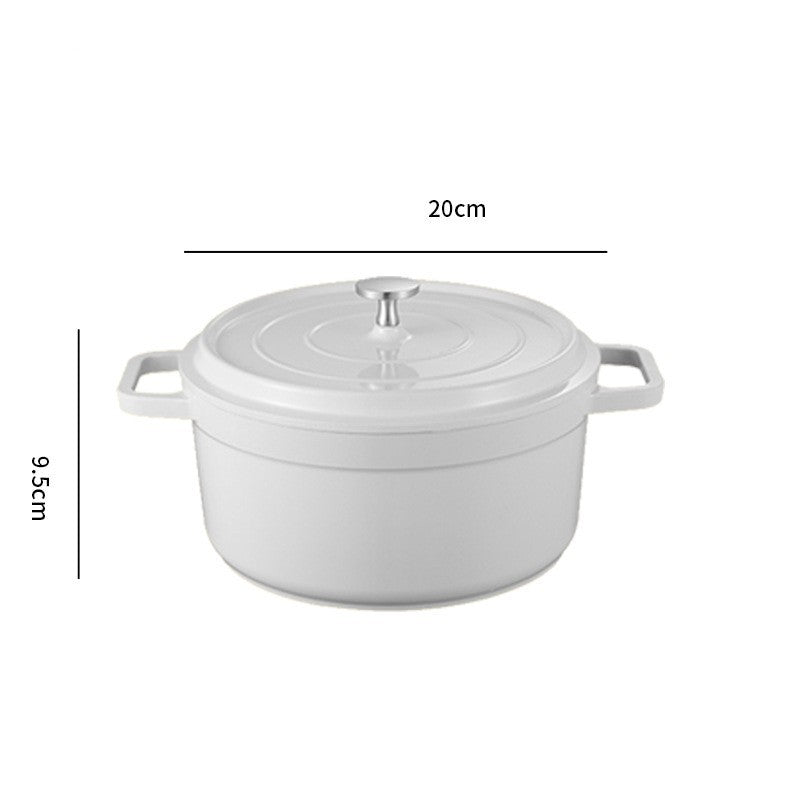 Ceramic Stew Pot with Lid – Aluminum Alloy, Heat-Resistant, 20cm/24cm – Ideal for Soups & Gifting