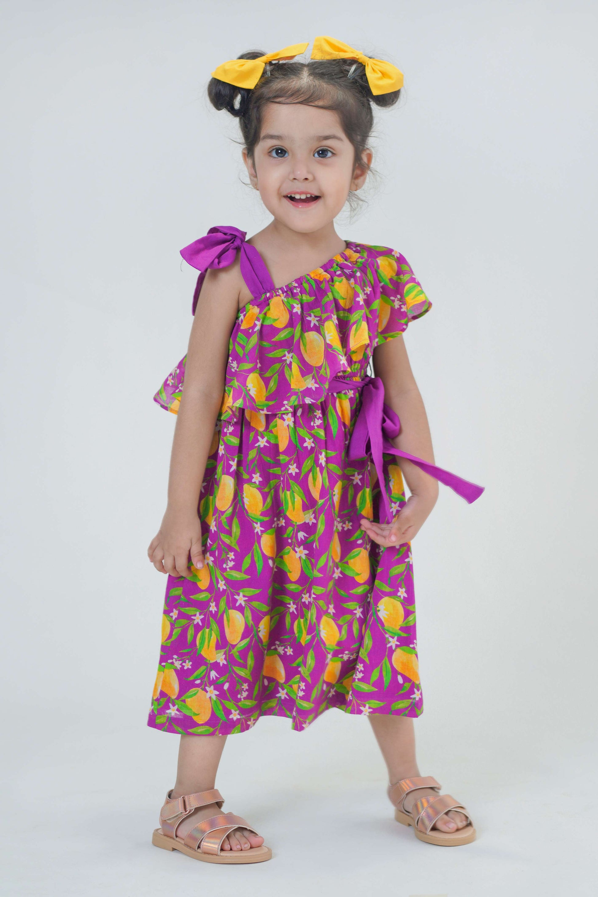 One Shoulder Mango Dress-Purple - Eco-friendly - Sama Homes