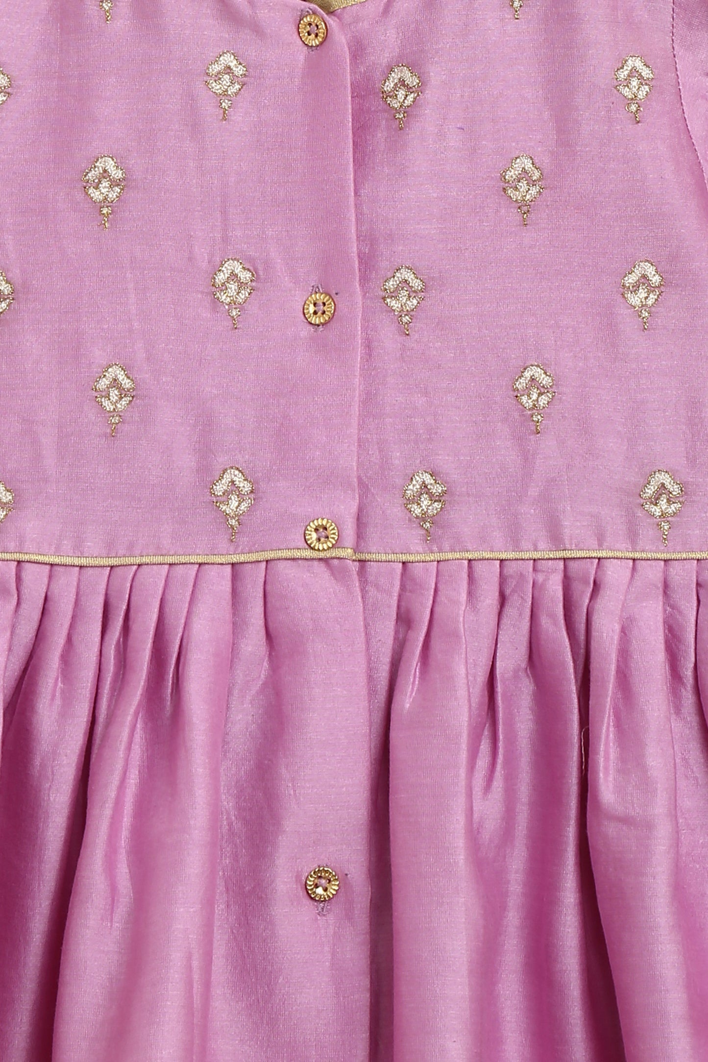 Sadabahar Silk Suit Set Embroidered- Purple