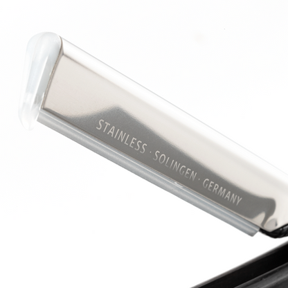 Dovo Shavette, Stainless Steel with Ebony Wood Handle & Lazer Silver Inlay by Dovo - Straight Razor (View 2)