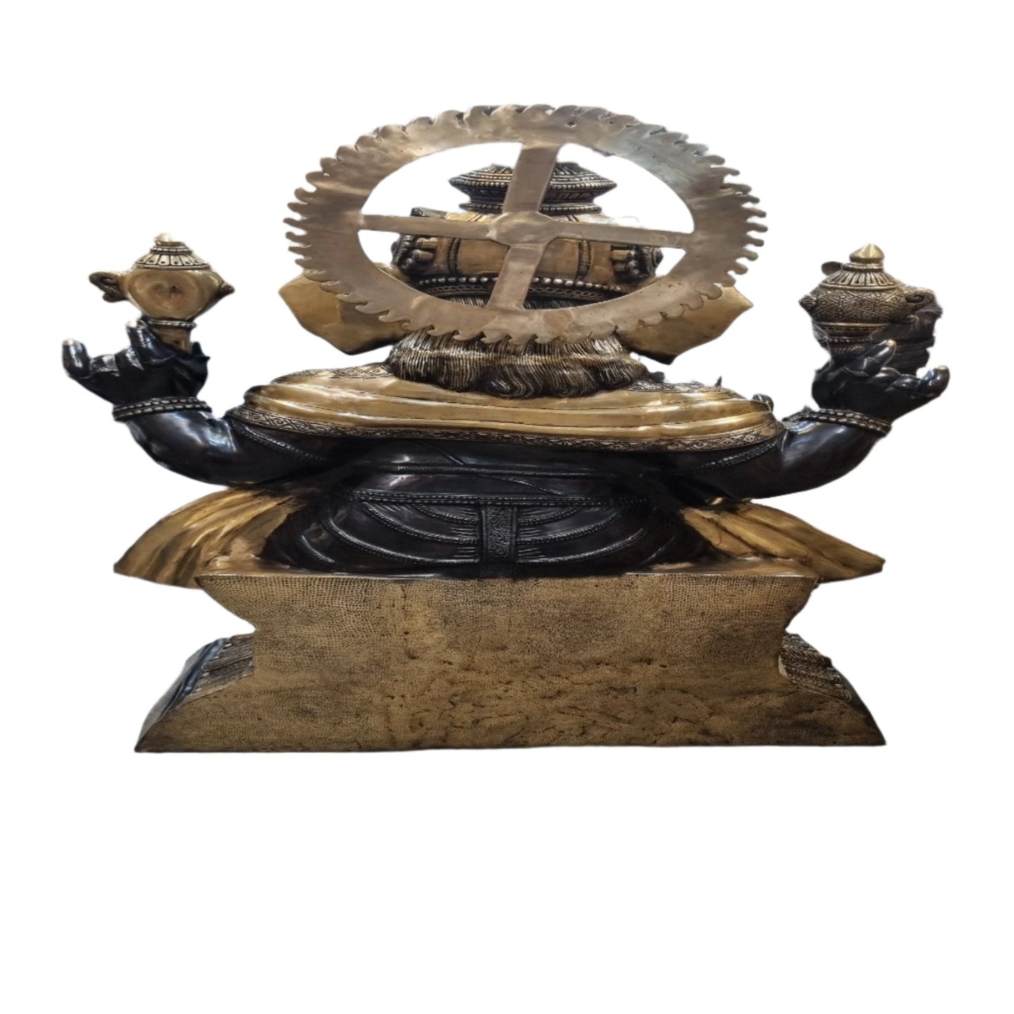 Brass Large Ganesha Statue Antique Finish For Home Decor 5 Feet