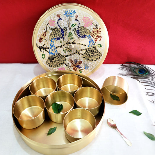 Brass Peacock Design Spice Box