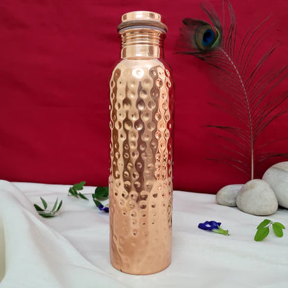 The Complete Ayurvedic Morning Ritual Set | Pure Copper Bottle &. Tongue Scraper by SAMA Homes - copper water bottle (View 4)