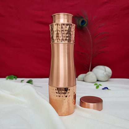 Pure Copper Curve Half Hammered Water Bottle by SAMA Homes - Copper Bottle (View 4)
