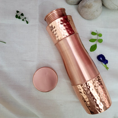 Pure Copper Curve Half Hammered Water Bottle by SAMA Homes - Copper Bottle (View 5)