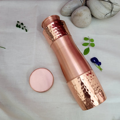 Pure Copper Curve Half Hammered Water Bottle by SAMA Homes - Copper Bottle (View 6)