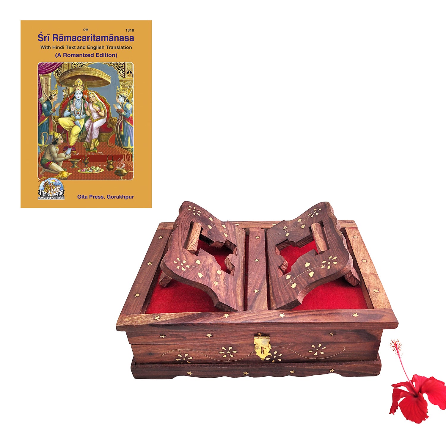 Wooden Book Stand with Storage – Ideal for Sacred Texts, Scriptures & Daily Reading | Handcrafted Folding Rehal - Image 12