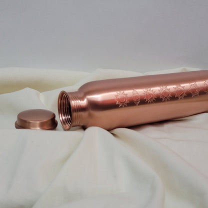 SAMA Homes 7-Chakra Engraved Pure Copper Water Bottle (1L) – Unlined Ayurvedic Hydration by Sama Homes - Sustainable Living (View 9)