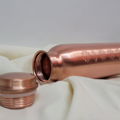 SAMA Homes 7-Chakra Engraved Pure Copper Water Bottle (1L) – Unlined Ayurvedic Hydration by Sama Homes - Sustainable Living (View 10)