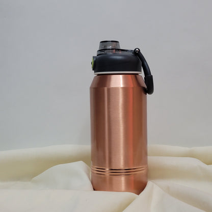 Pure Copper Water Bottle 1250ml – Smooth Active Sport Edition with Loop Cap by SAMA Homes - Sustainable Living