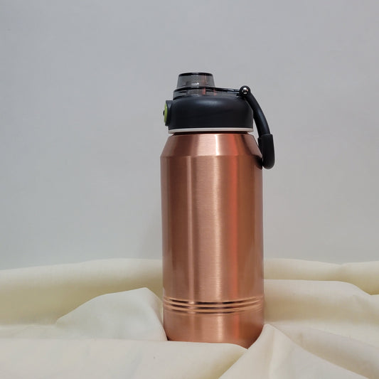 Pure Copper Water Bottle 1250ml – Smooth Active Sport Edition with Loop Cap