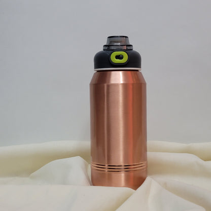Pure Copper Water Bottle 1250ml – Smooth Active Sport Edition with Loop Cap by SAMA Homes - Sustainable Living (View 2)