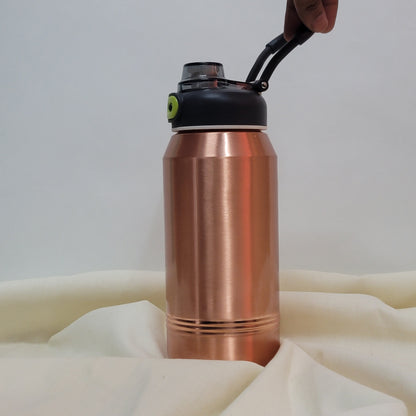 Pure Copper Water Bottle 1250ml – Smooth Active Sport Edition with Loop Cap by SAMA Homes - Sustainable Living (View 3)